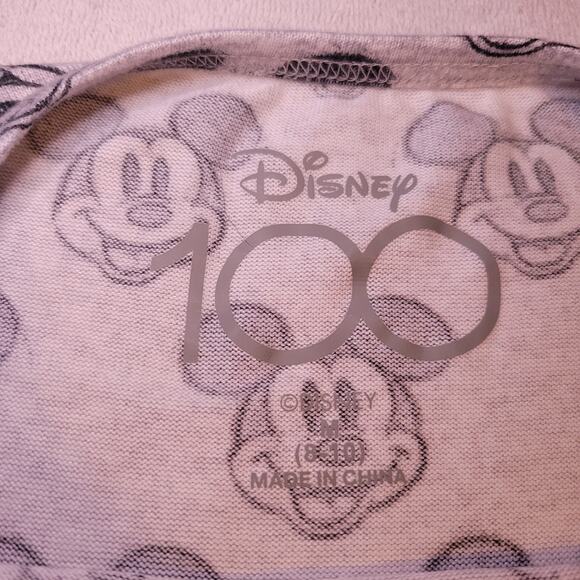 Disney Women 100th Anniversary Soft Mickey Mouse Short Sleeve PJ Top Shirt M NWT - Picture 3 of 9
